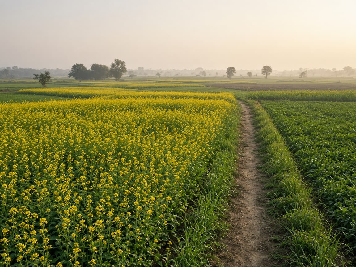Lush agricultural mustard and crop fields representing long-term commodity sourcing - SS OIL AND FIBRES